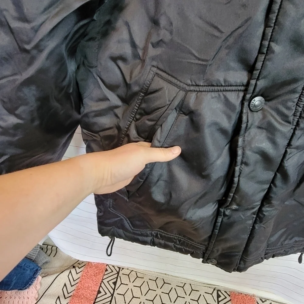 J.CREW QUILT LINED PUFFER COAT IN BLACK, SZ XS